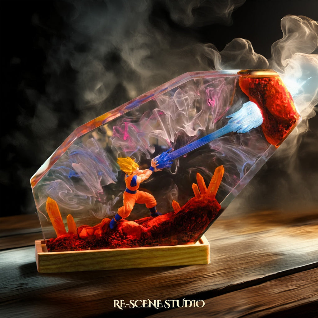 Goku Kamehameha Resin Lamp