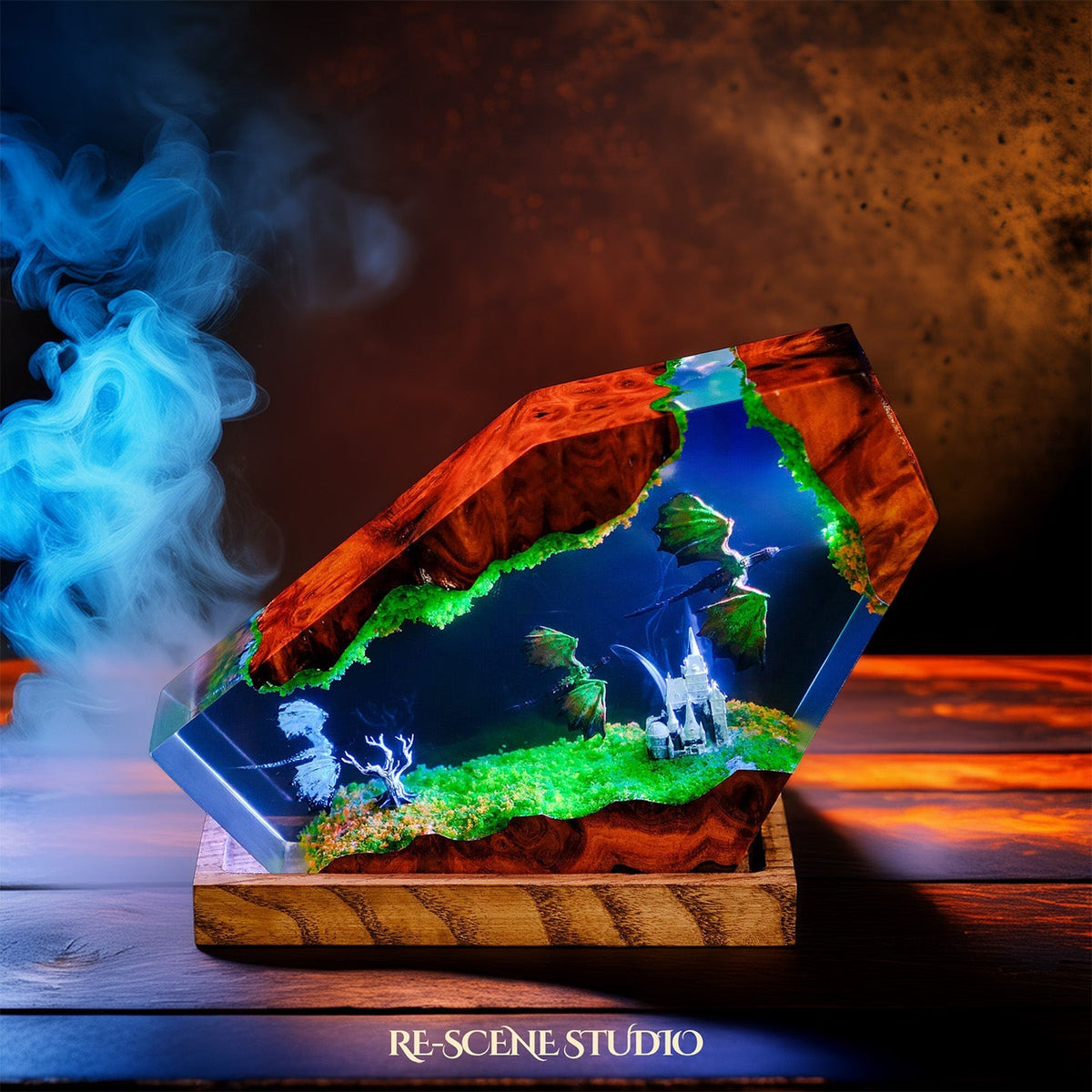 Dragon Castle Resin Epoxy Lamp