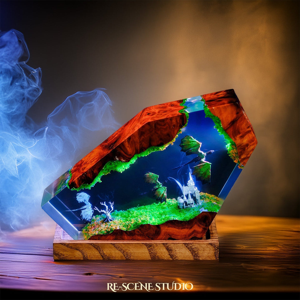 Dragon Castle Resin Epoxy Lamp — view 2