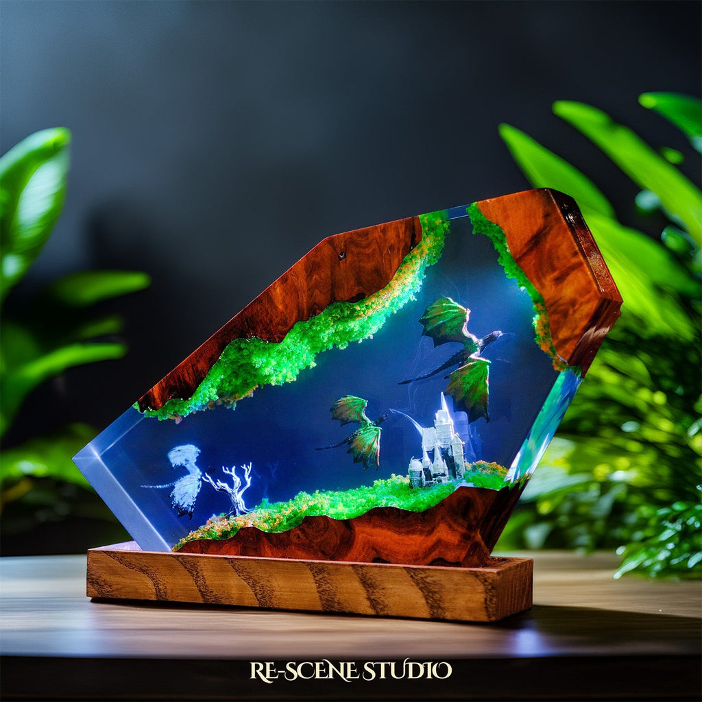 Dragon Castle Resin Epoxy Lamp — view 3