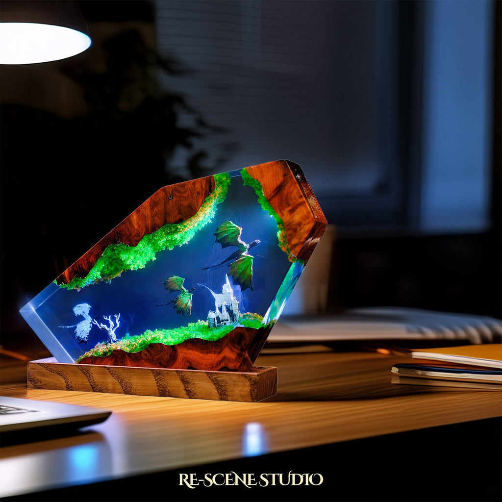 Dragon Castle Resin Epoxy Lamp — view 4