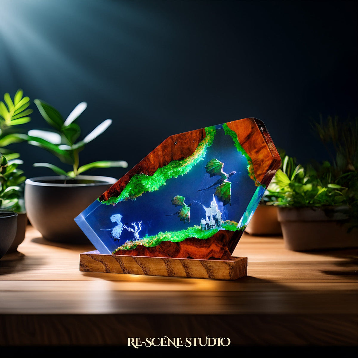 Dragon Castle Resin Epoxy Lamp — view 5