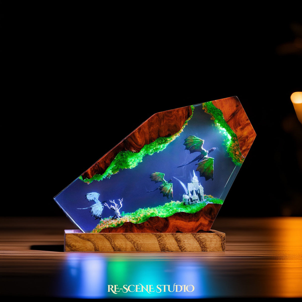 Dragon Castle Resin Epoxy Lamp — view 6