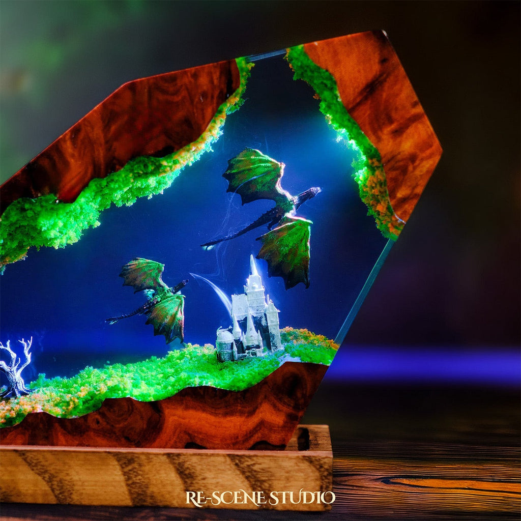 Dragon Castle Resin Epoxy Lamp — view 7