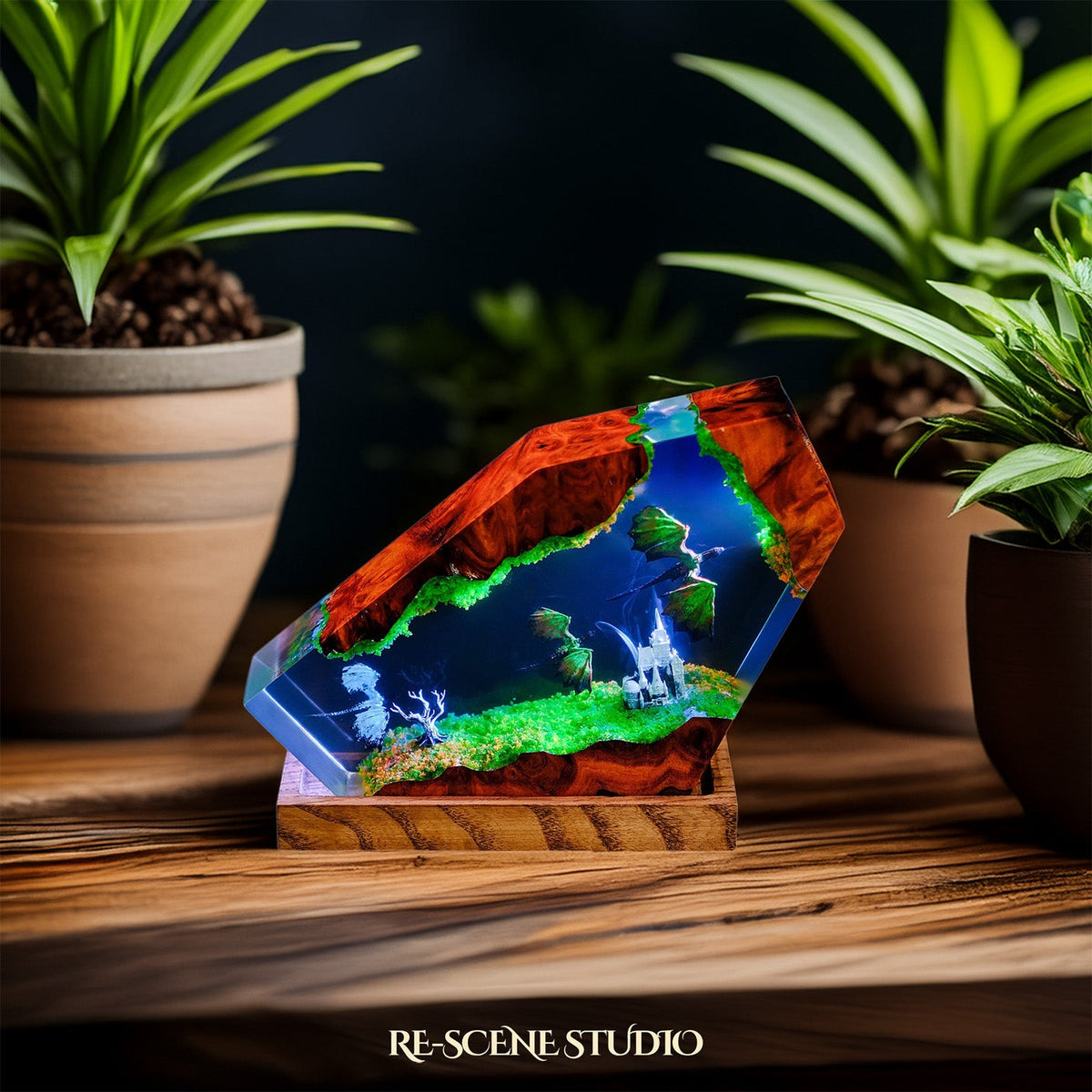 Dragon Castle Resin Epoxy Lamp — view 8
