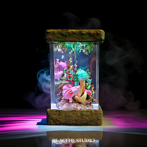 Axolotl Resin Lamp V2, Fantasy Bloom Edition