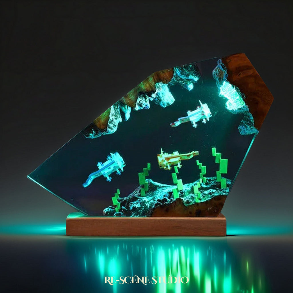 Minecraft Axolotl Resin Lamp — view 2