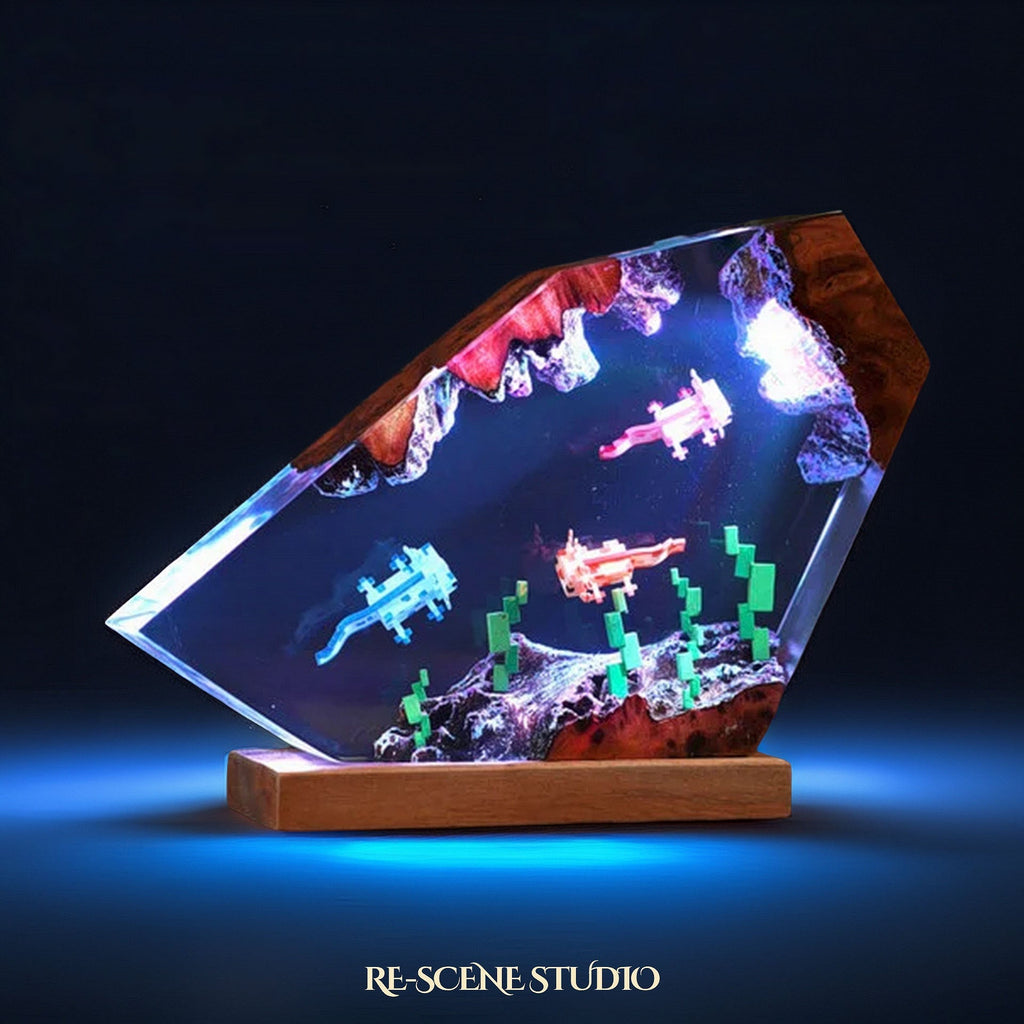 Minecraft Axolotl Resin Lamp — view 3