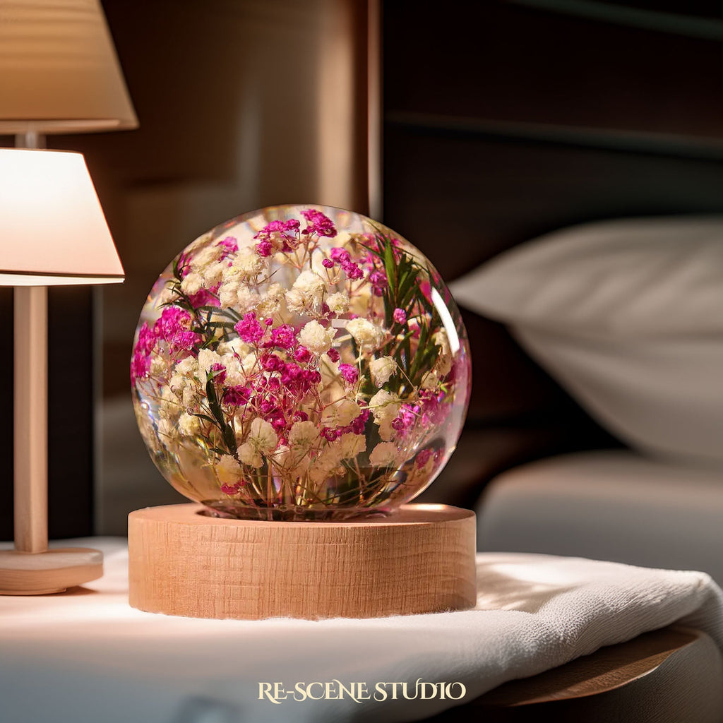 Baby's Breath Sphere Resin Lamp — view 2