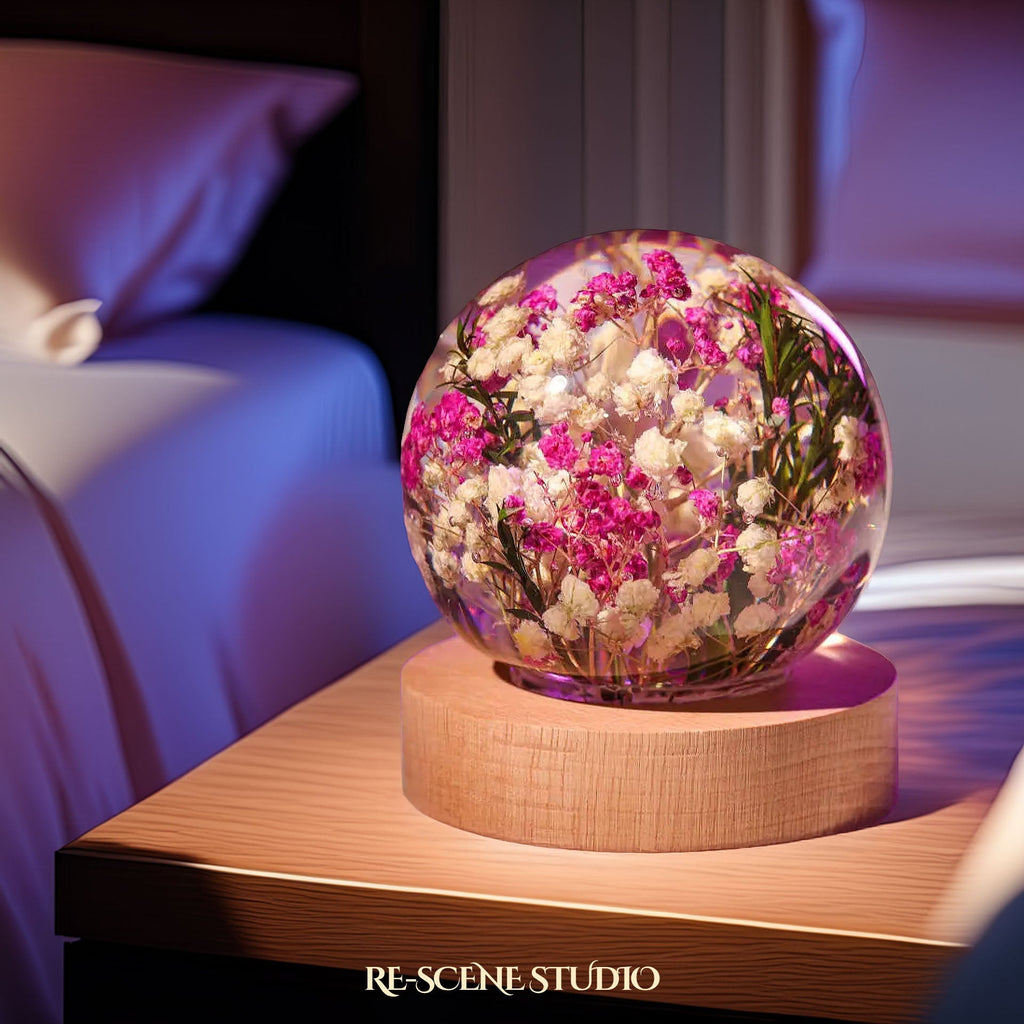 Baby's Breath Sphere Resin Lamp — view 3