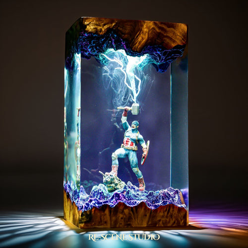 Captain America Resin Lamp V1