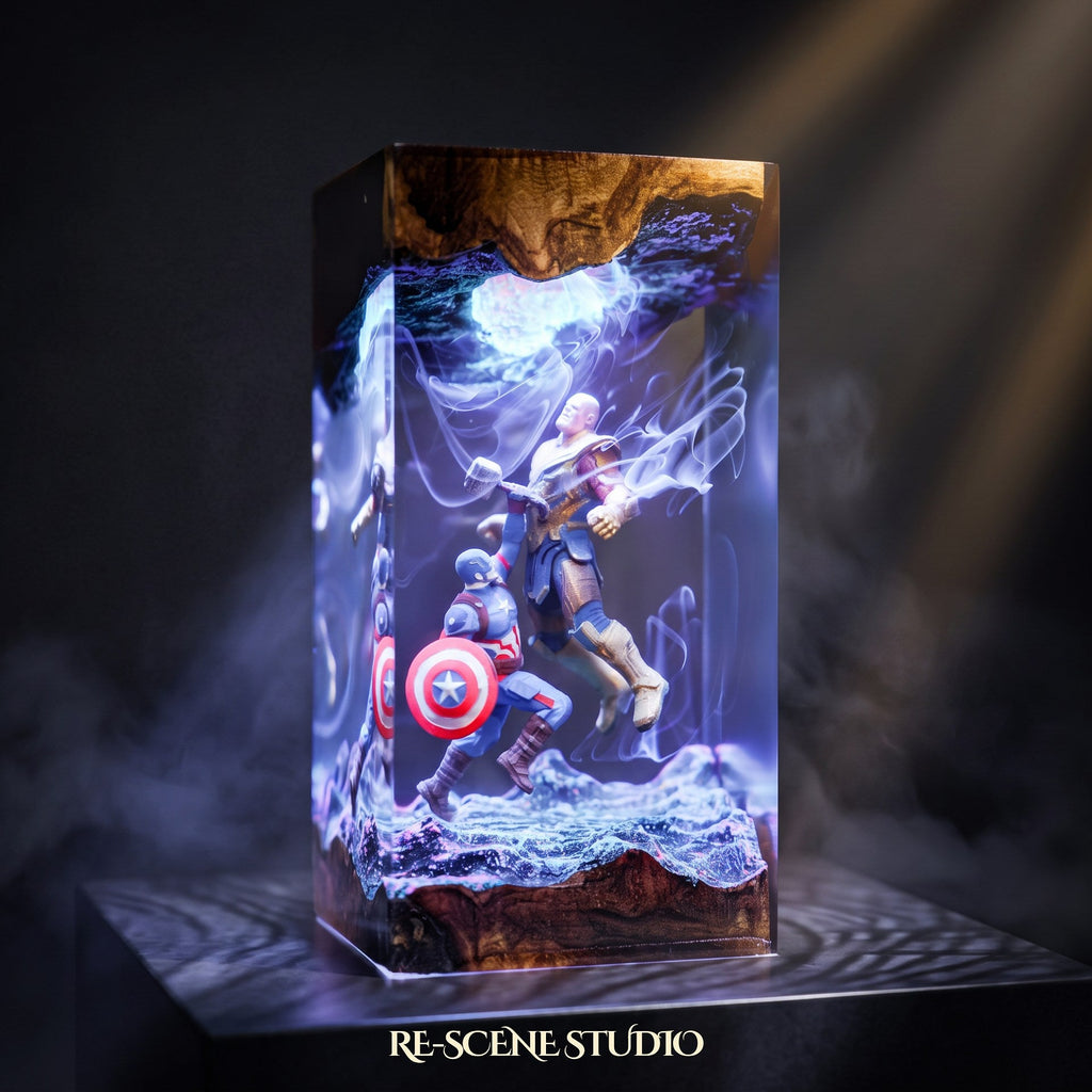 Captain America vs Thanos Resin Lamp