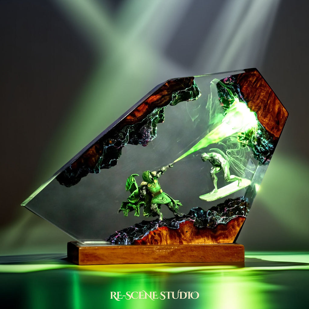 Doctor Doom vs Silver Surfer Resin Lamp