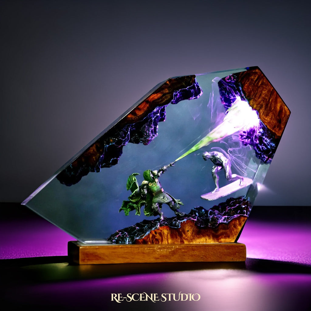 Doctor Doom vs Silver Surfer Resin Lamp — view 2