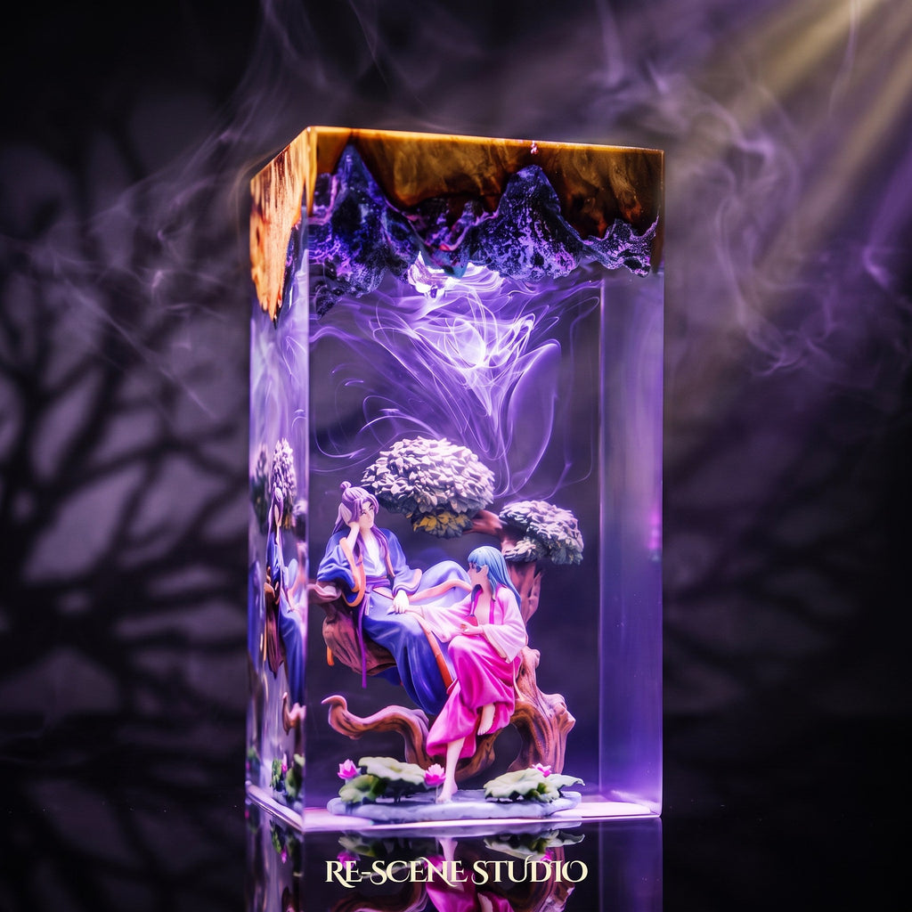 Cowherd and Weaver Girl Resin Lamp — view 5