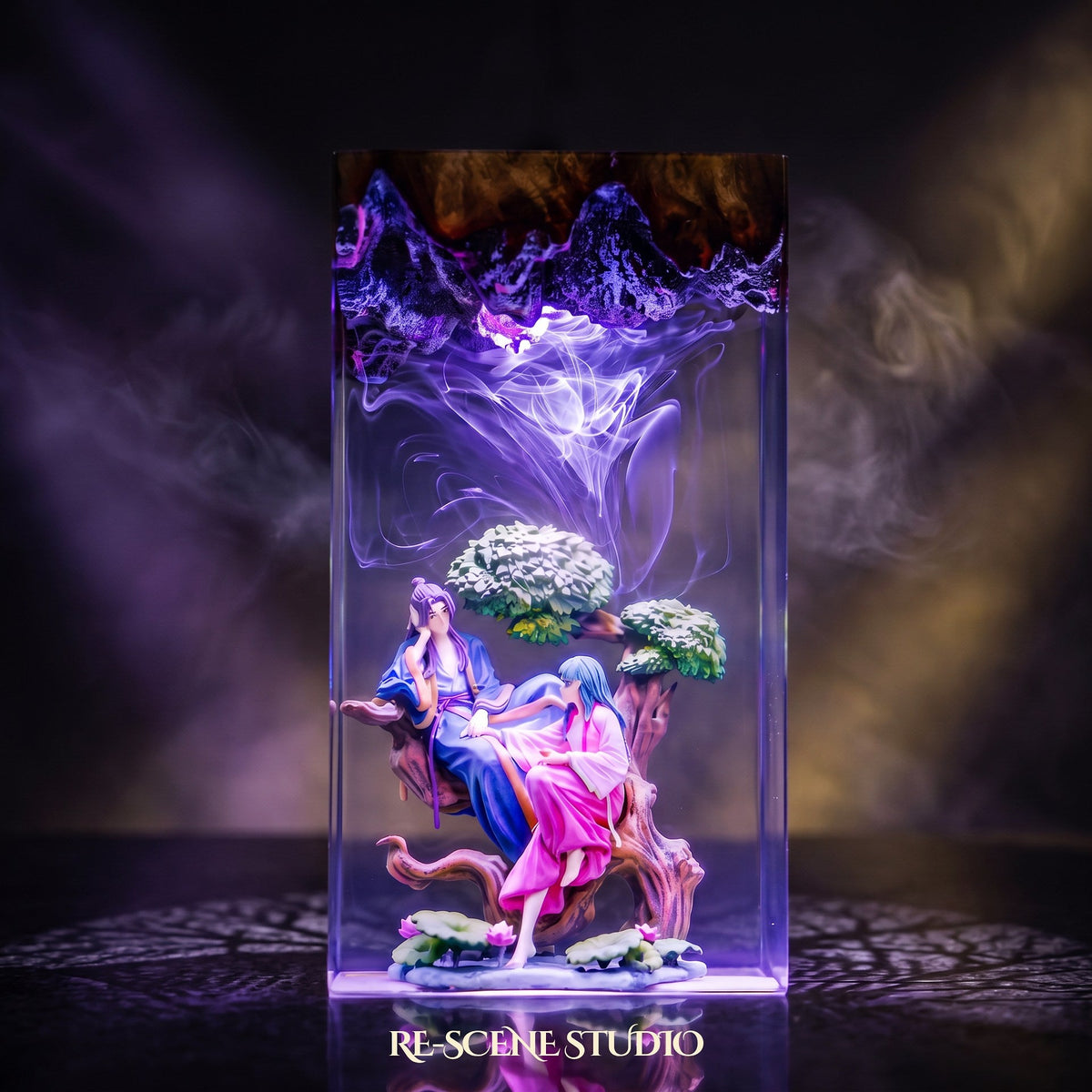 Cowherd and Weaver Girl Resin Lamp — view 6