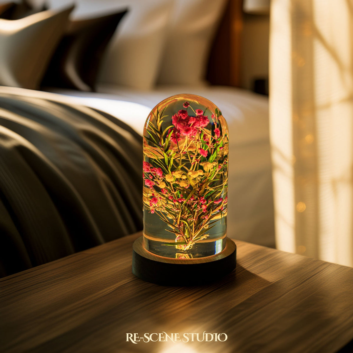 Gypsophila Dome Resin Lamp — view 2