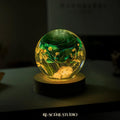 Eternal Blue Rose Globe Resin Lamp