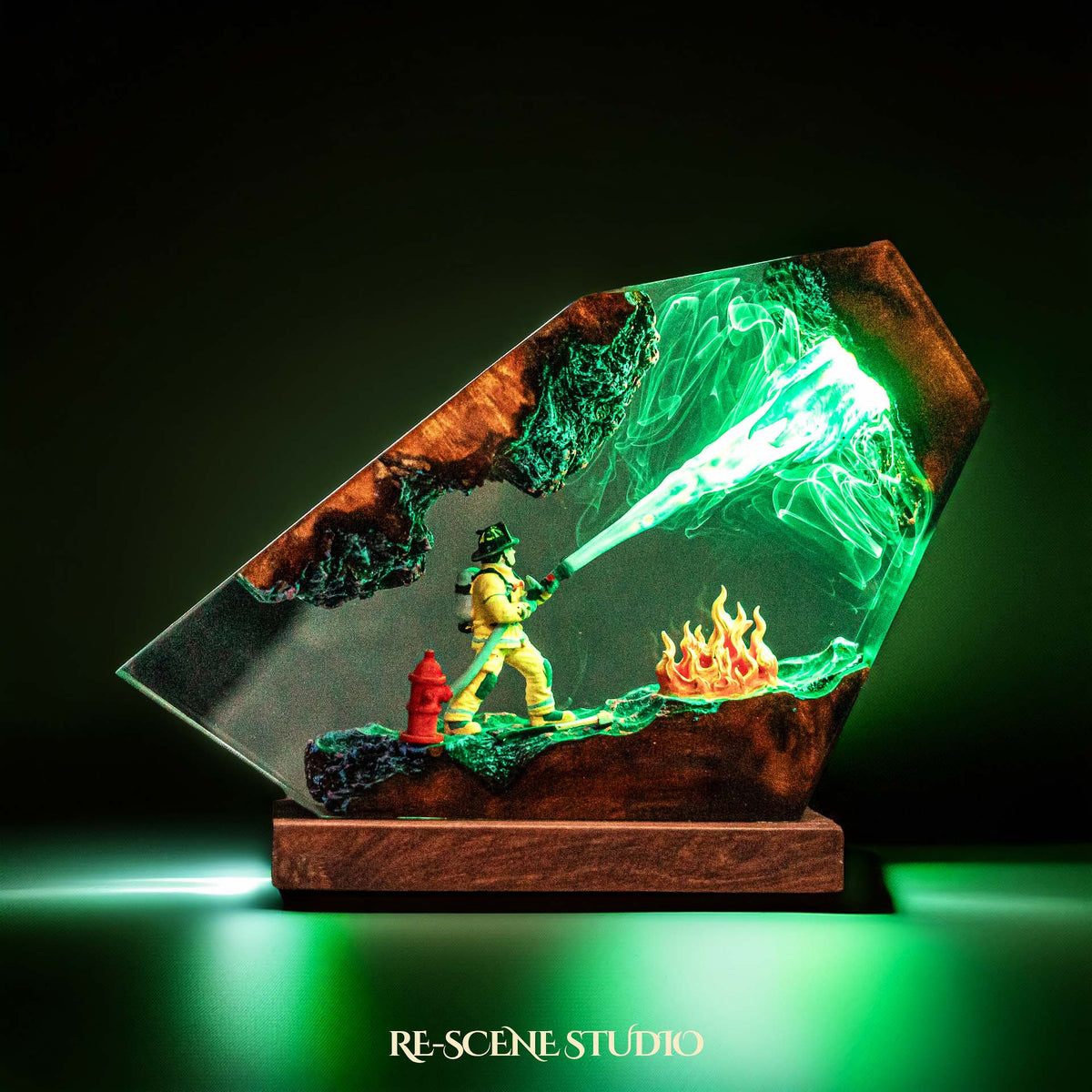 Fire Fighter Resin Lamp — view 3