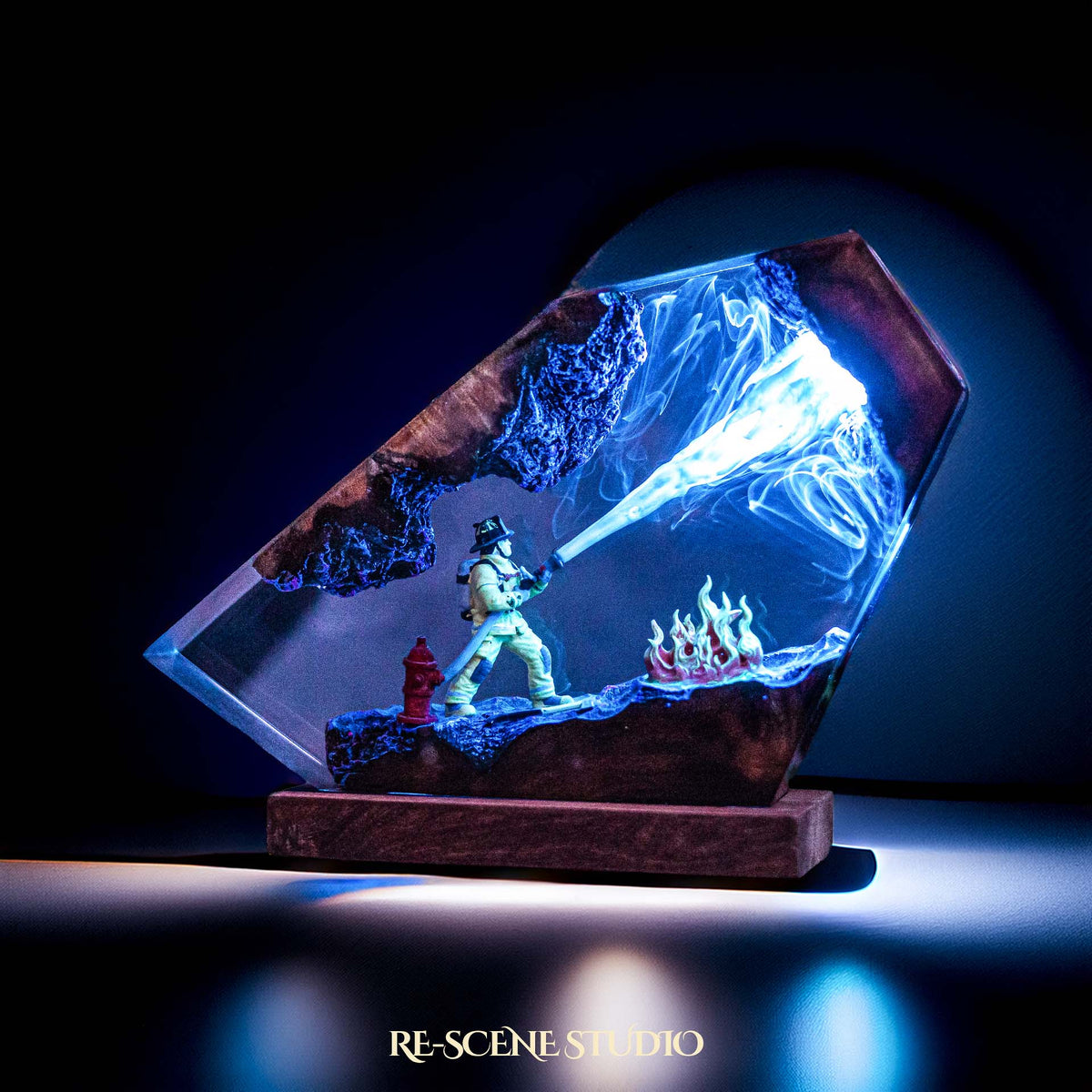 Fire Fighter Resin Lamp — view 4