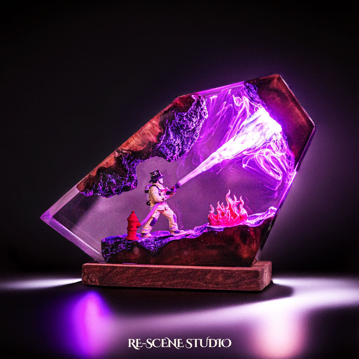 Fire Fighter Resin Lamp — view 5