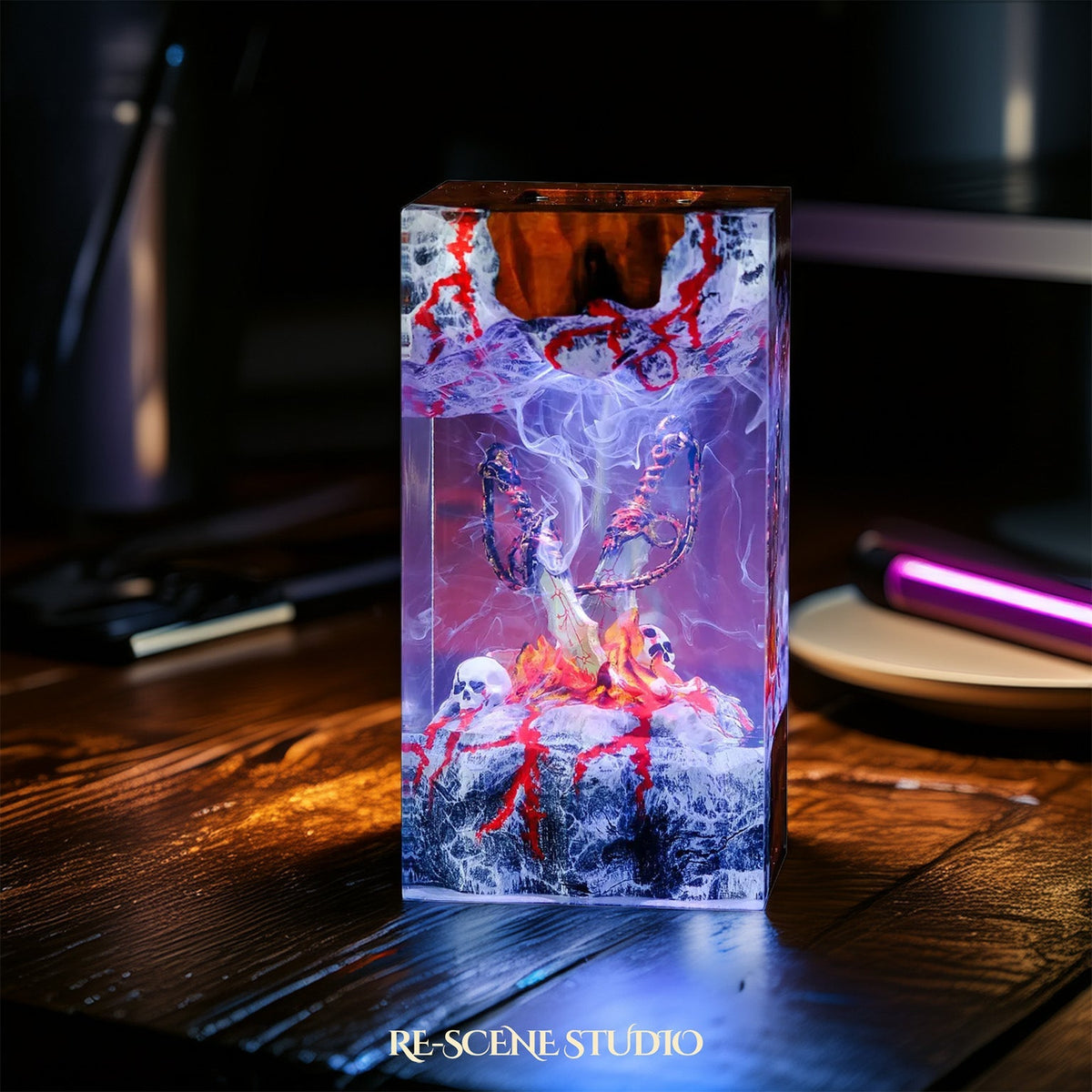 Blades of Chaos Resin Lamp — view 3