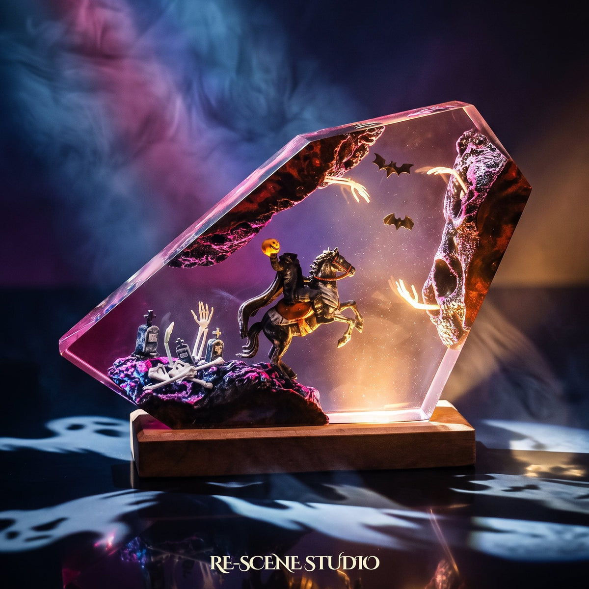 Headless Horseman Resin Lamp