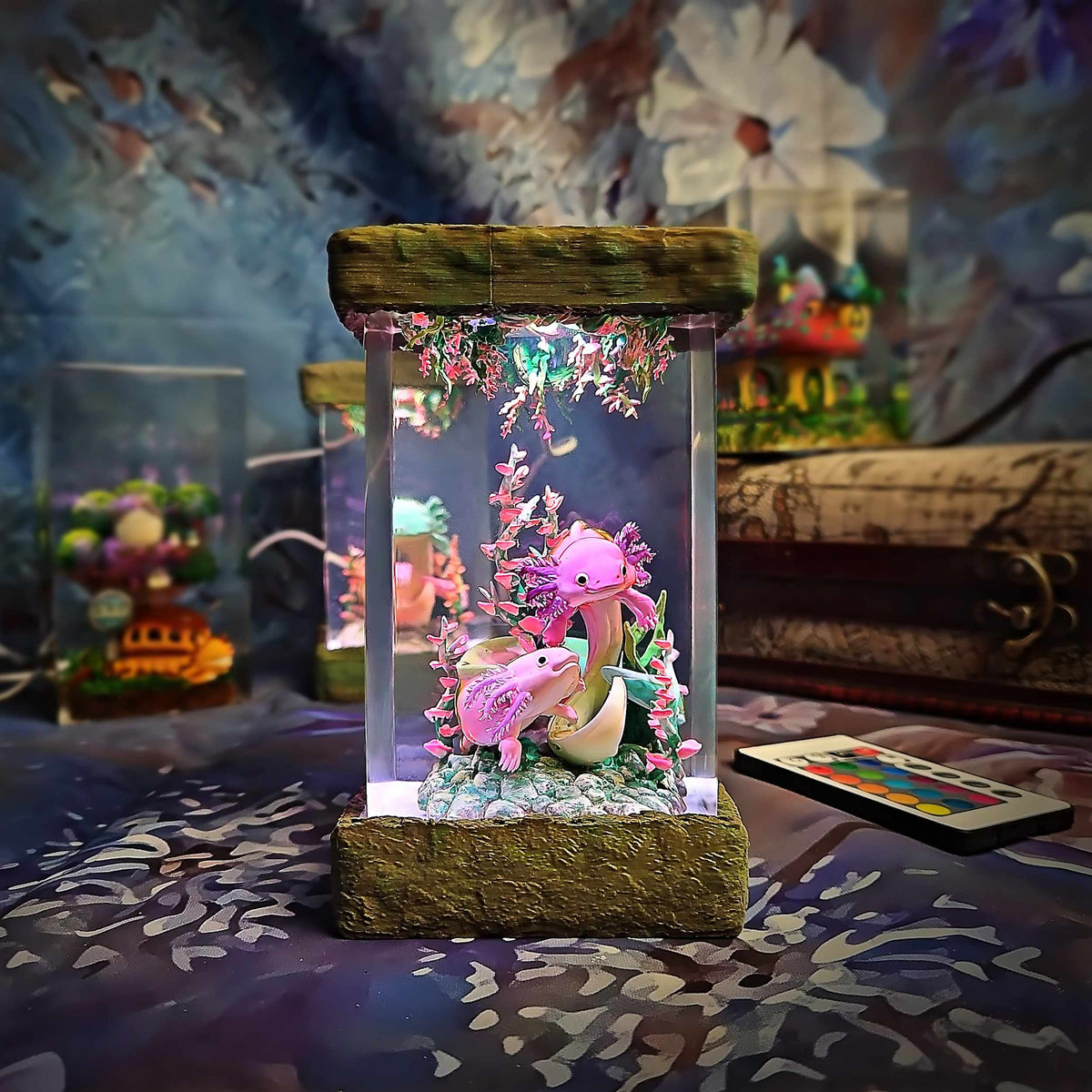 Axolotl Resin Lamp V1, Underwater Fantasy Edition — view 2
