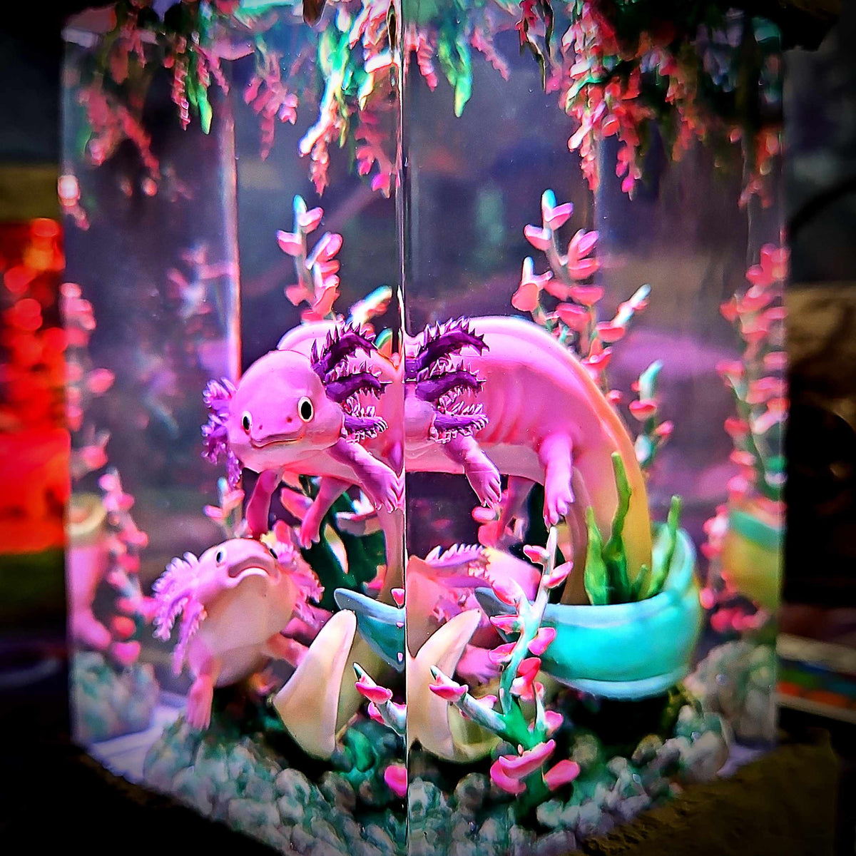 Axolotl Resin Lamp V1, Underwater Fantasy Edition — view 3