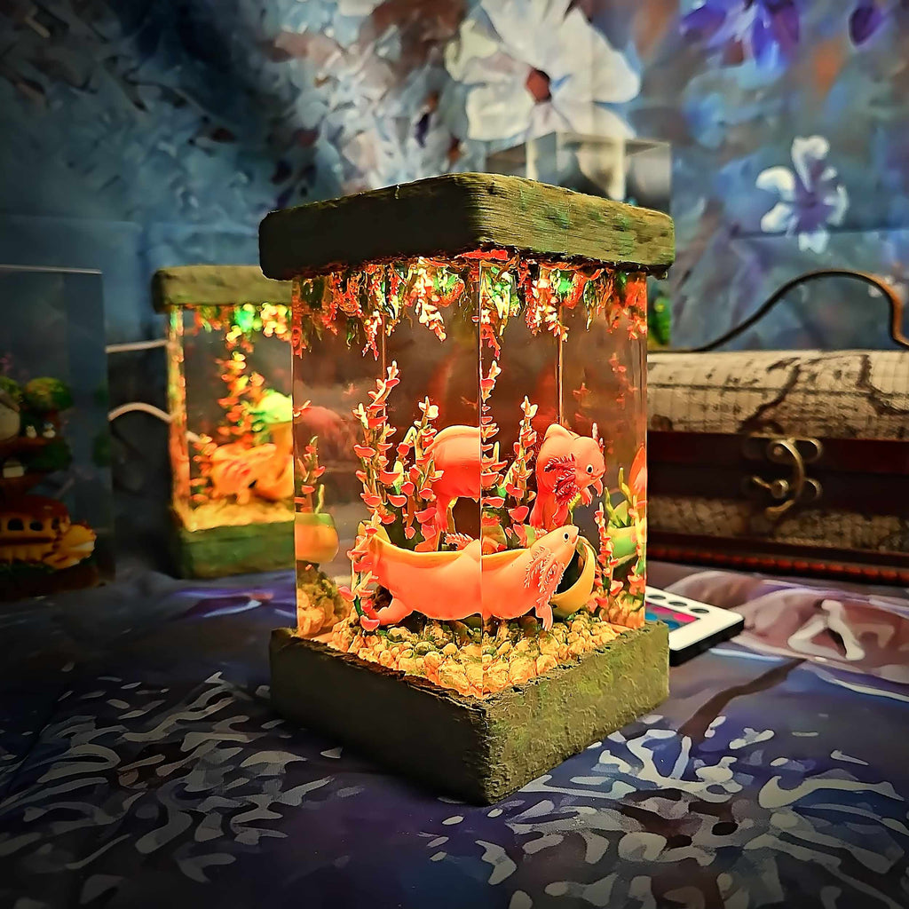 Axolotl Resin Lamp V1, Underwater Fantasy Edition — view 5