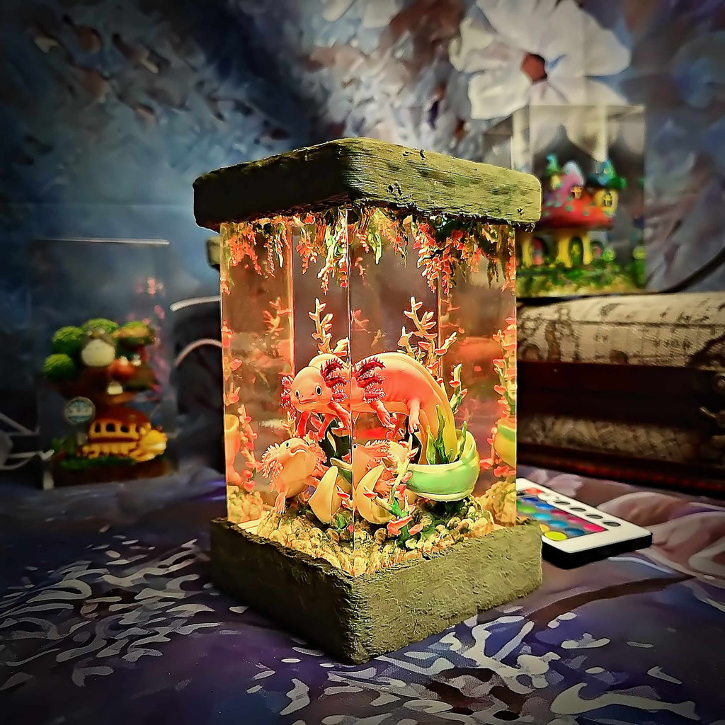 Axolotl Resin Lamp V1, Underwater Fantasy Edition — view 6