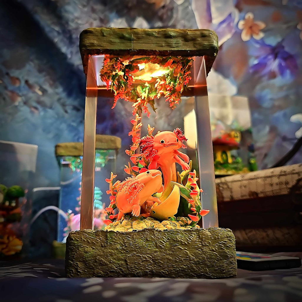 Axolotl Resin Lamp V1, Underwater Fantasy Edition — view 7