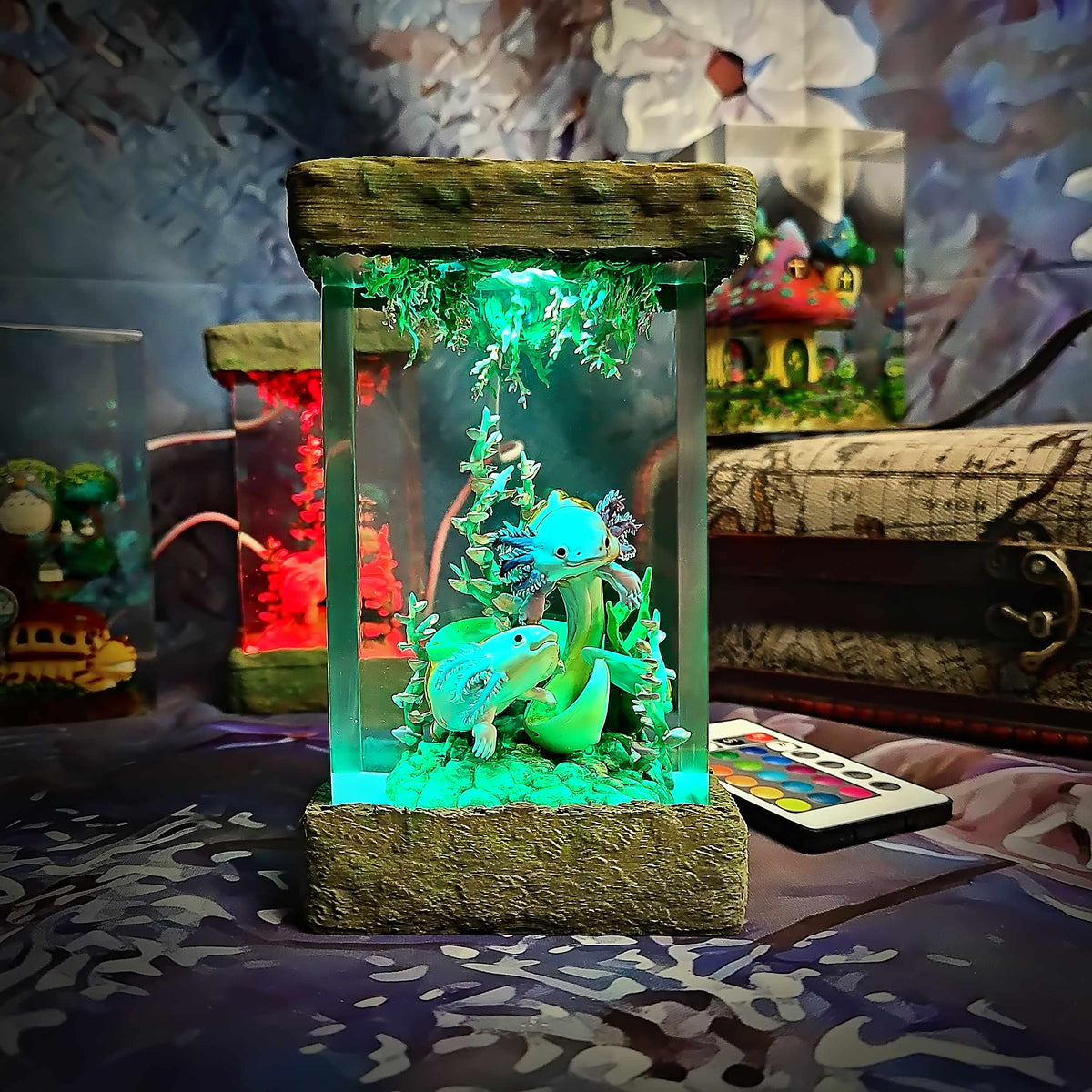 Axolotl Resin Lamp V1, Underwater Fantasy Edition — view 8
