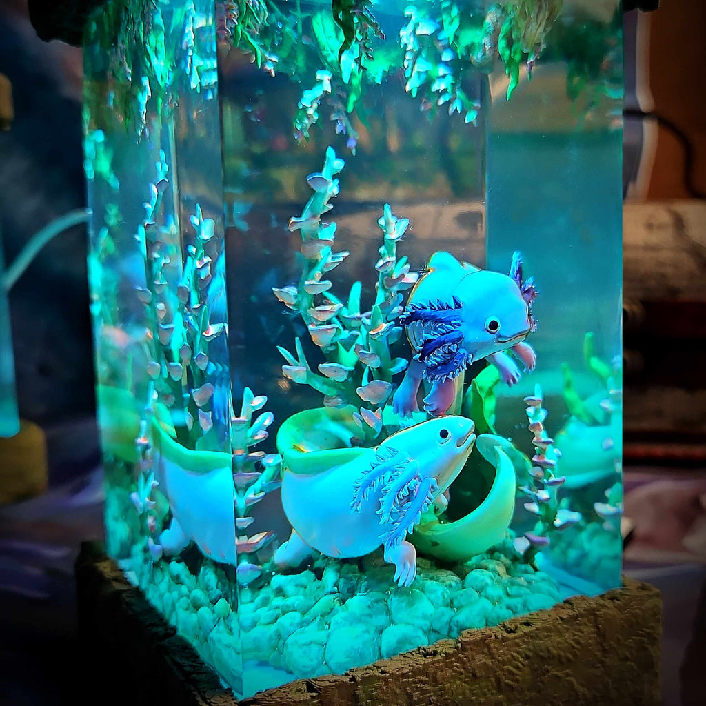 Axolotl Resin Lamp V1, Underwater Fantasy Edition — view 9