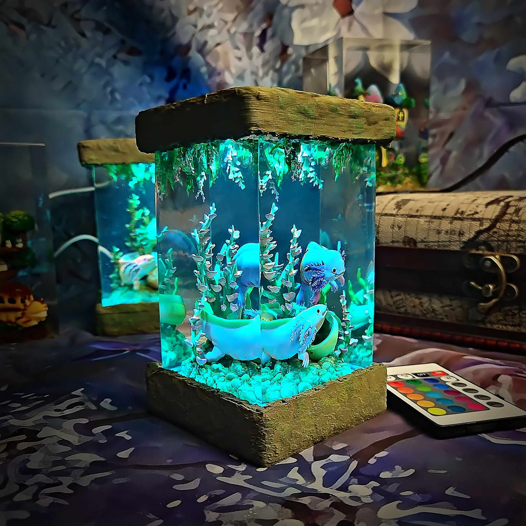Axolotl Resin Lamp V1, Underwater Fantasy Edition — view 11