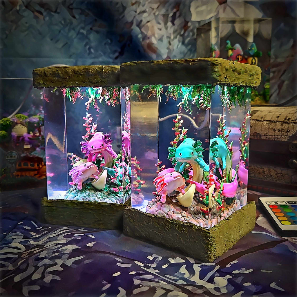 Axolotl Resin Lamp V1, Underwater Fantasy Edition — view 13