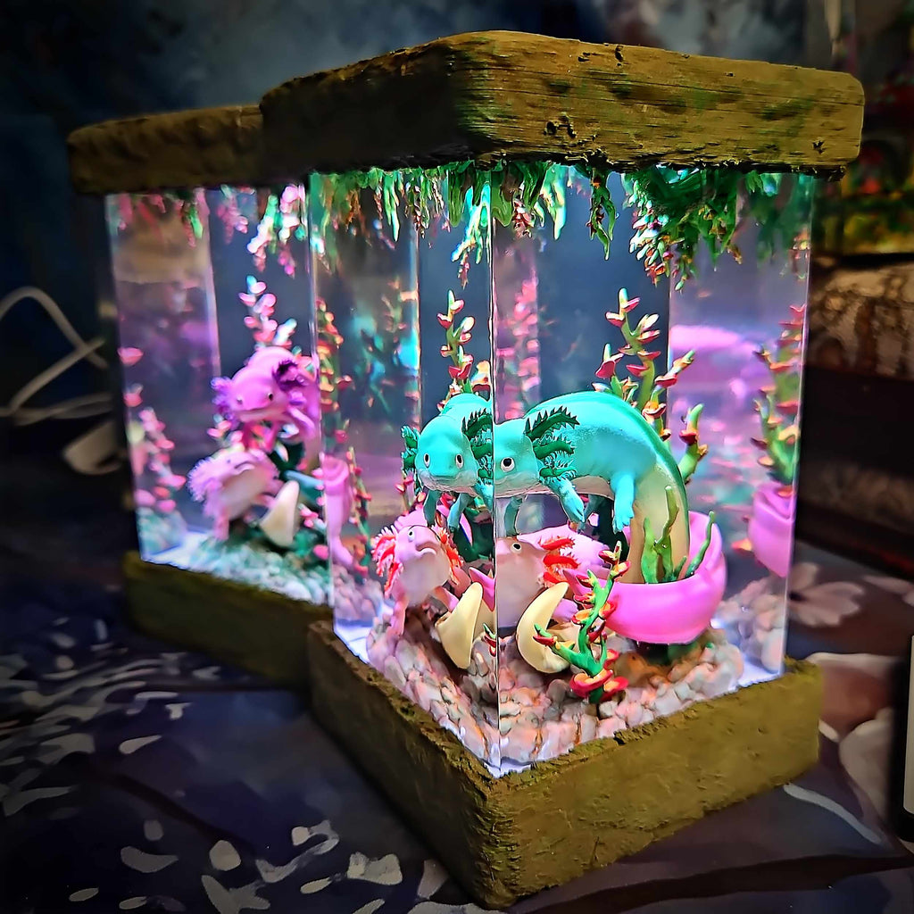 Axolotl Resin Lamp V1, Underwater Fantasy Edition — view 14