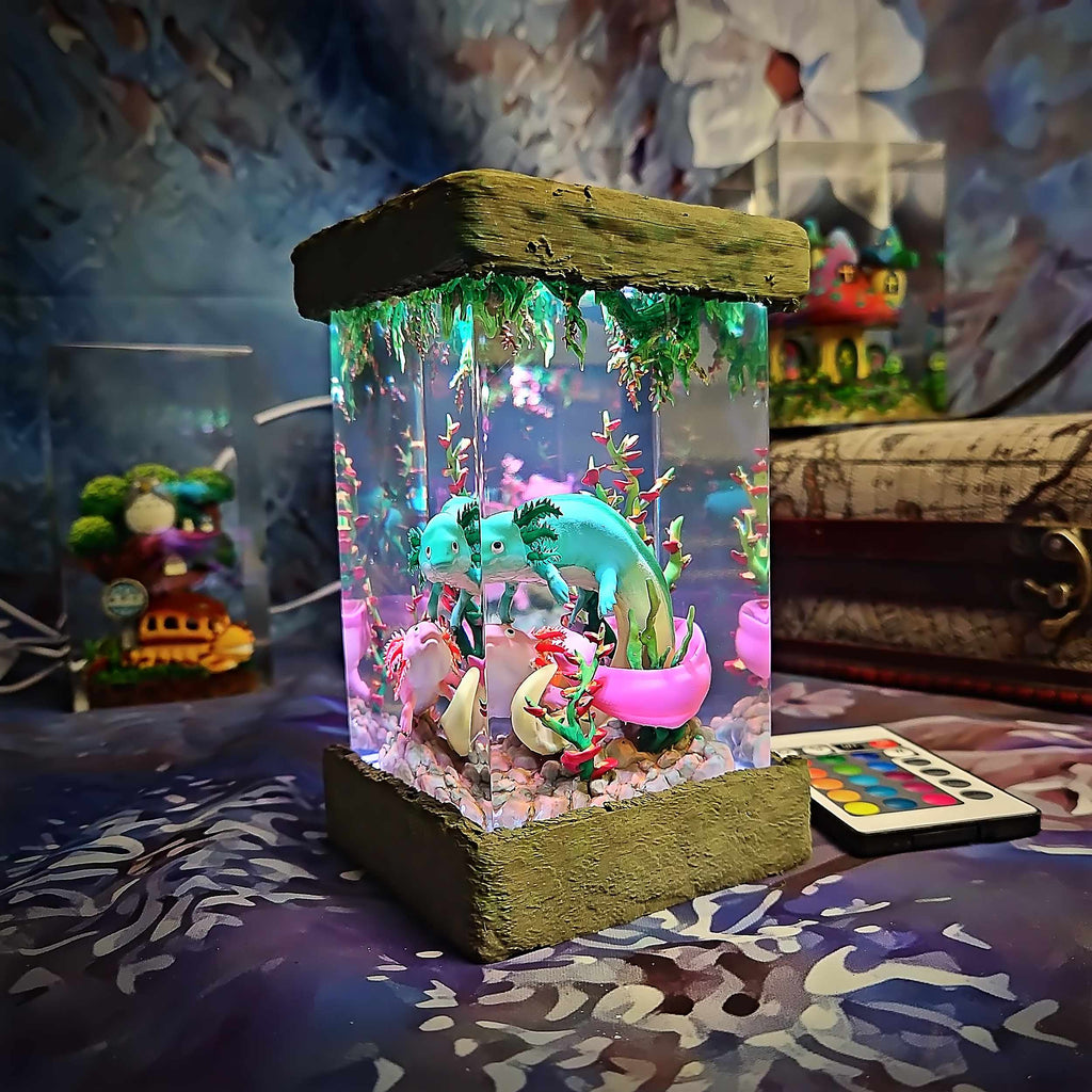 Axolotl Resin Lamp V2, Fantasy Bloom Edition — view 6