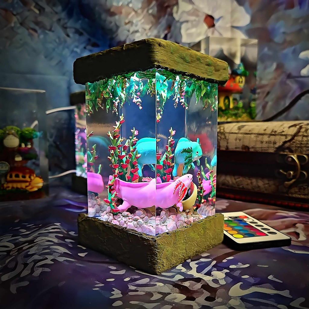 Axolotl Resin Lamp V2, Fantasy Bloom Edition — view 7