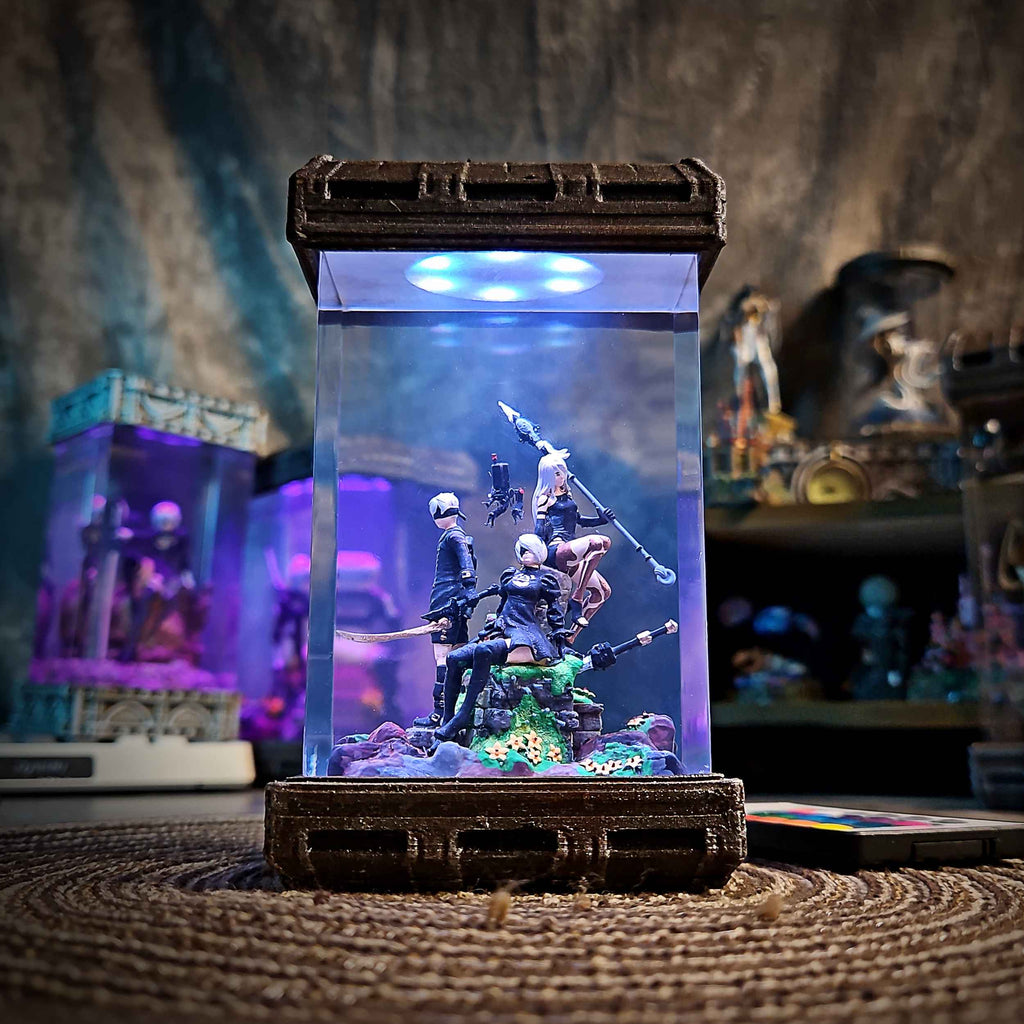 2B, 9S & A2 Diorama Resin Lamp — view 3