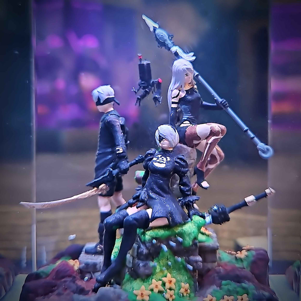 2B, 9S & A2 Diorama Resin Lamp — view 4