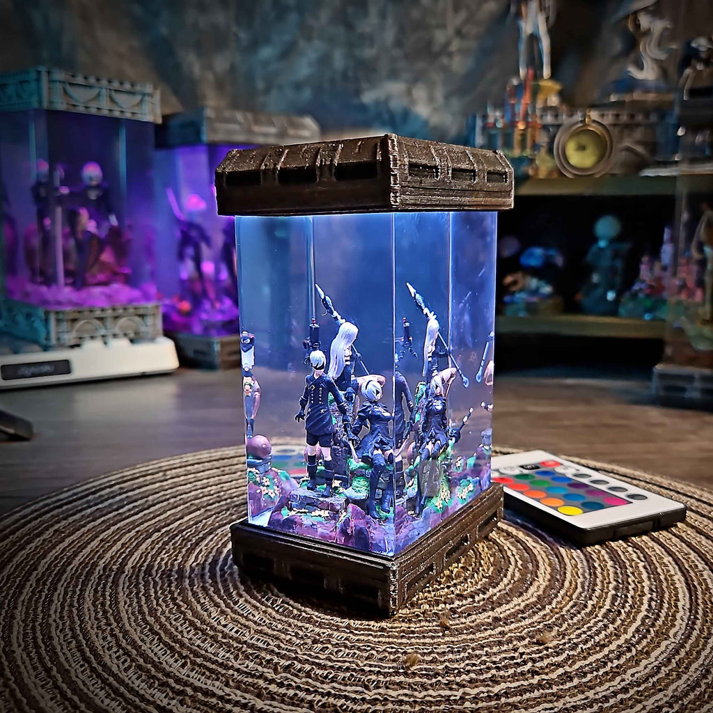 2B, 9S & A2 Diorama Resin Lamp — view 5