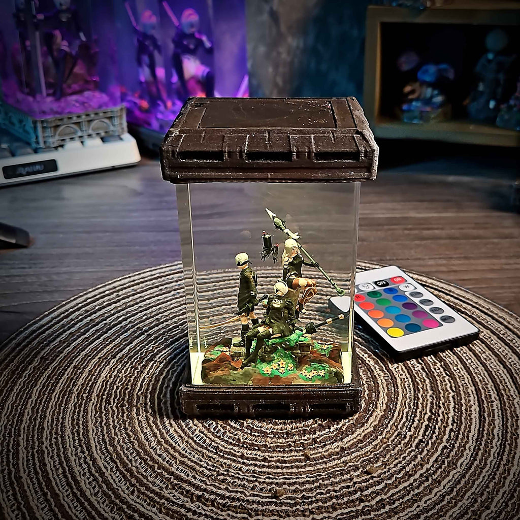 2B, 9S & A2 Diorama Resin Lamp — view 7