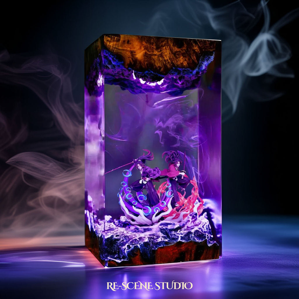 Kokushibo & Yoriichi Resin Lamp