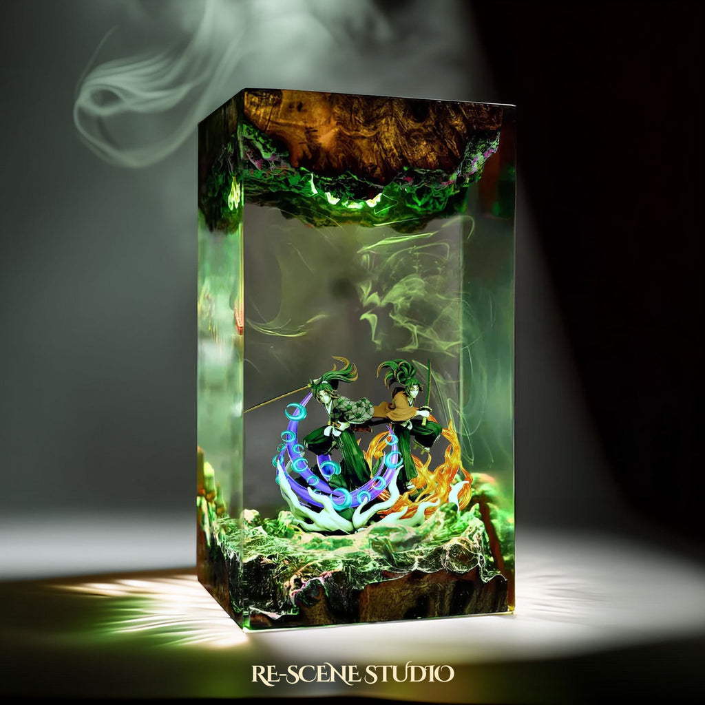 Kokushibo & Yoriichi Resin Lamp — view 2
