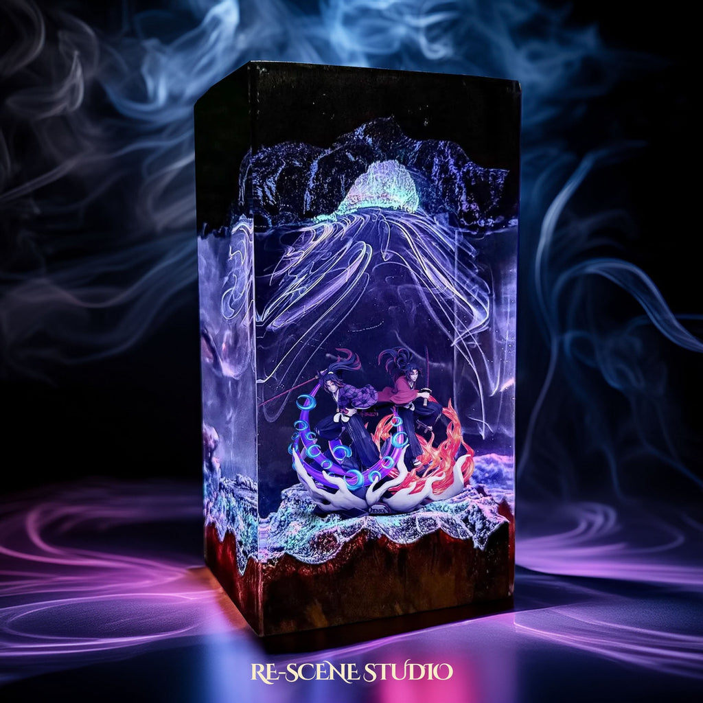 Kokushibo & Yoriichi Resin Lamp — view 5