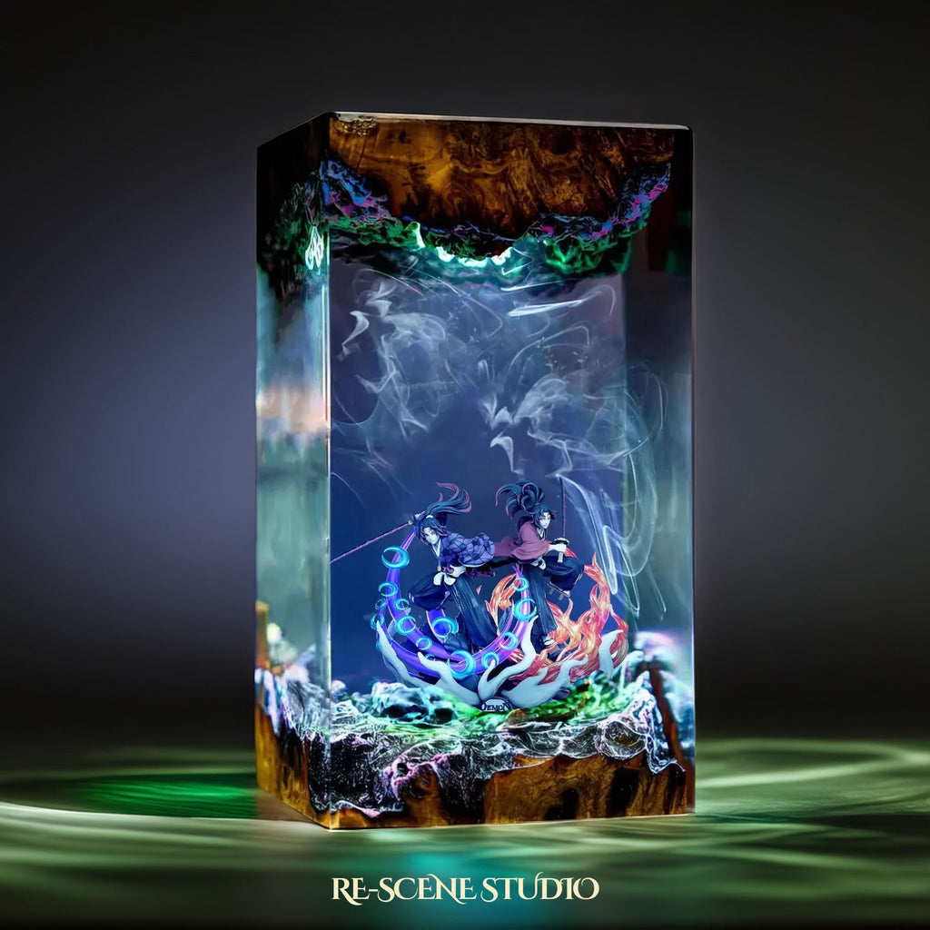 Kokushibo & Yoriichi Resin Lamp — view 6