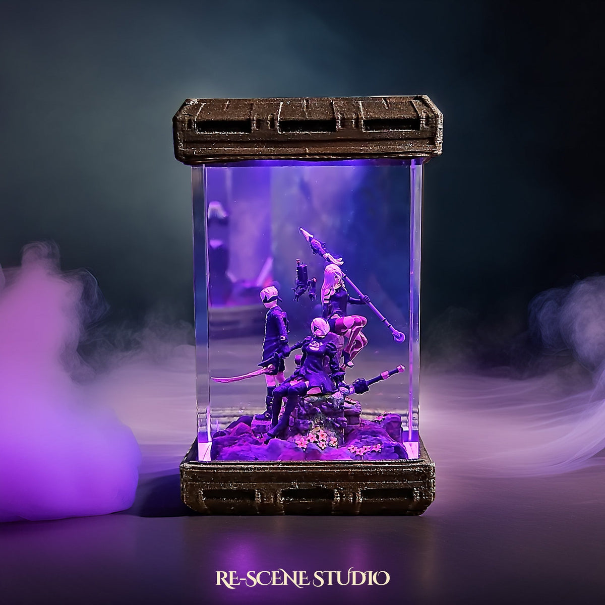 2B, 9S & A2 Diorama Resin Lamp