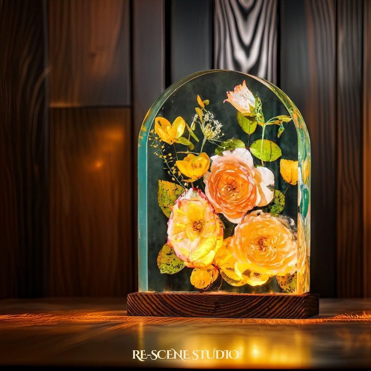 Lisianthus Bouquet Resin Lamp — view 5