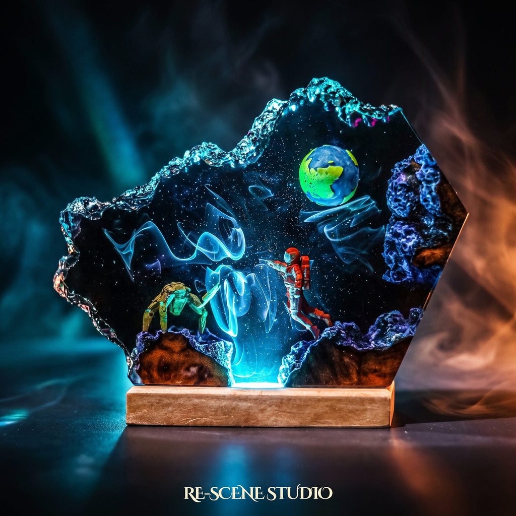 Rocky Broken Resin Lamp — view 2